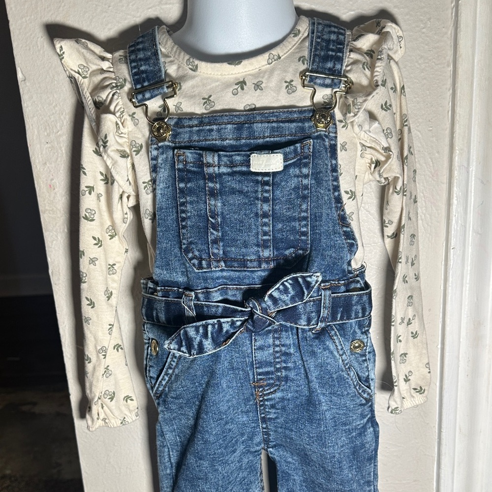 7 For All Mankind Blue Denim Kids Overalls